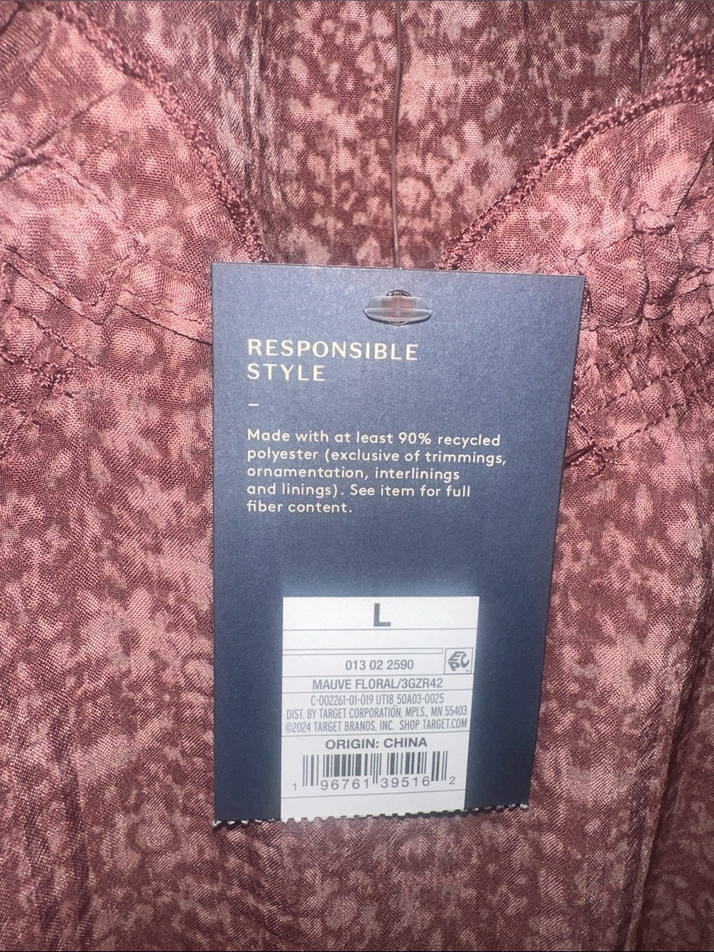 Universal Thread Rust Pink Printed Drawstring Waist Top - Picture 4 of 6